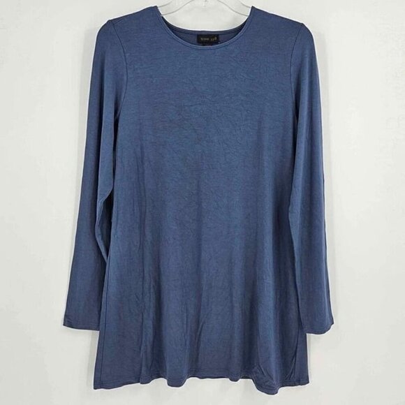 J. Jill Tops - J. Jill Wearever Collection Womens S Tunic Top Blue Stretch Long Sleeve